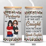 Custom Name Funny Partner in Crime Gifts for Best Friends - Personalized Glass Cup