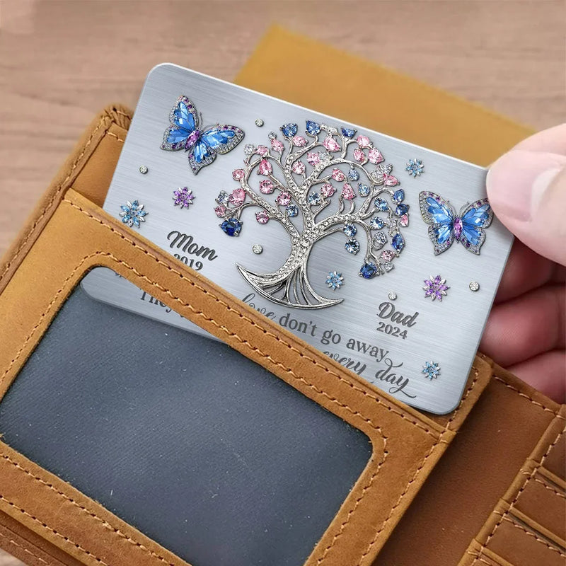 Those We Love Don't Go Away, They Just Fly Beside Us Every Day - Memorial Personalized Custom Aluminum Wallet Card - Sympathy Gift For Family Members