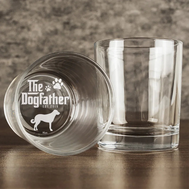 The Dogfather - Dog Personalized Custom Whiskey Glass - Gift For Pet Owners, Pet Lovers