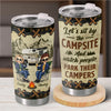 Home Is Where We Pitch Our Tent - Couple Personalized Custom Tumbler - Gift For Husband Wife, Camping Lovers
