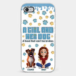 Custom Name Girl and Her Dog Gifts - Personalized Phone Case