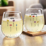 Custom First Mom Now Grandma Gifts - Personalized Wine Glass