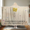A Garden Of Love Grows In A Grandmother's Heart - Family Personalized Custom Snuggle Blanket, Hoodie Blanket - Gift For Mom, Grandma