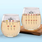 Custom First Mom Now Grandma Gifts - Personalized Wine Glass