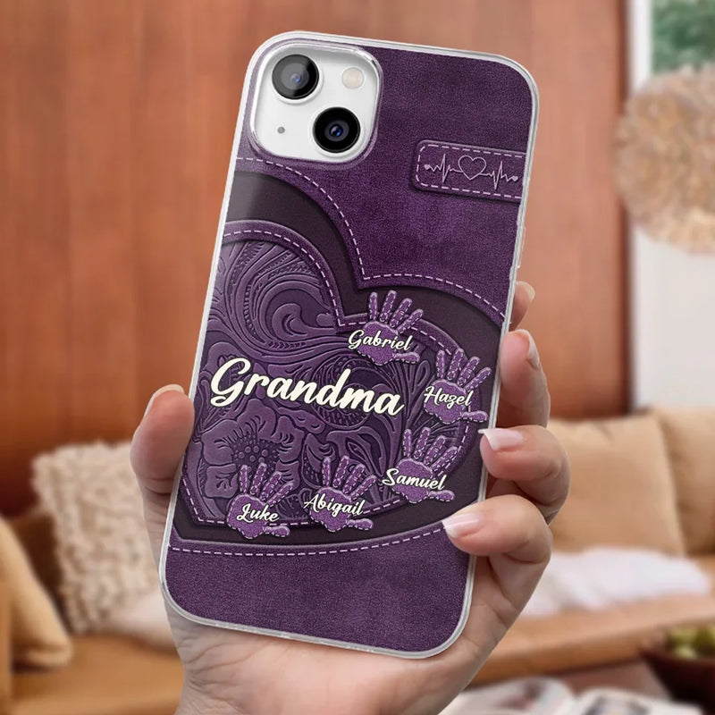 Grandma’s Hands, A Map Of Love And Wisdom - Family Personalized Custom Clear Phone Case - Gift For Mom, Grandma