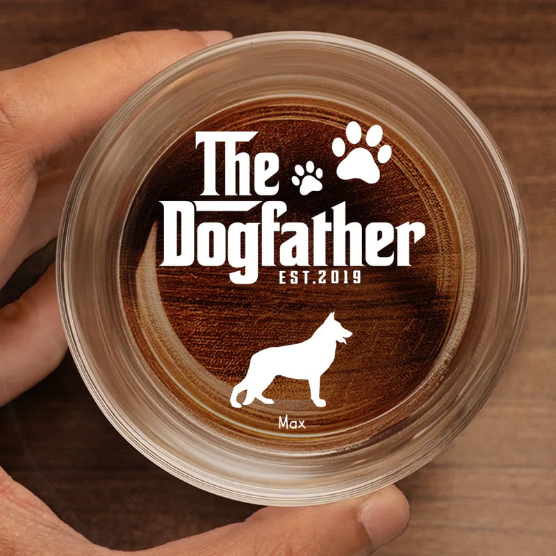 The Dogfather - Dog Personalized Custom Whiskey Glass - Gift For Pet Owners, Pet Lovers