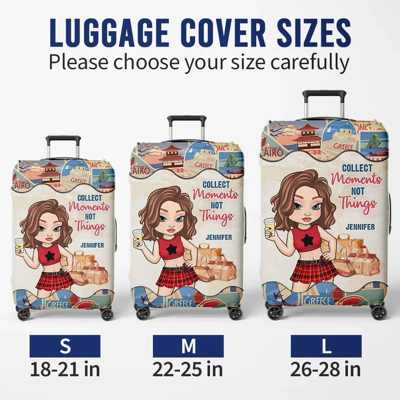 To Travel Is To Live - Travel Personalized Custom Luggage Cover - Summer Vacation Gift, Gift For Adventure Travel Lovers