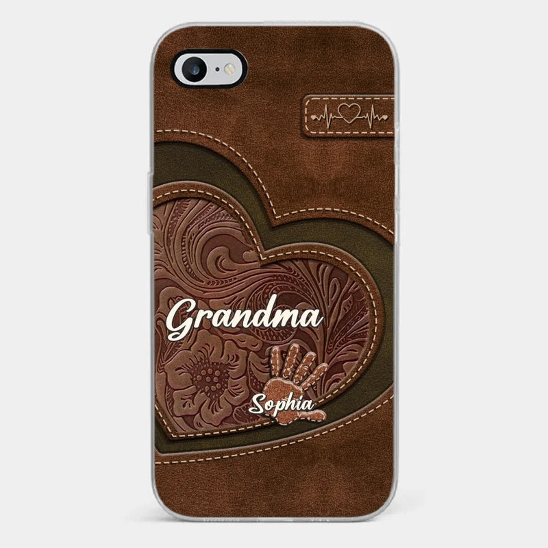 Grandma’s Hands, A Map Of Love And Wisdom - Family Personalized Custom Clear Phone Case - Gift For Mom, Grandma