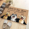 Welcome To Our Home, Beware Of Dog Kisses And Wagging Tails - Dog Personalized Custom Home Decor Decorative Mat - House Warming Gift For Pet Owners, Pet Lovers