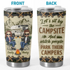 Home Is Where We Pitch Our Tent - Couple Personalized Custom Tumbler - Gift For Husband Wife, Camping Lovers