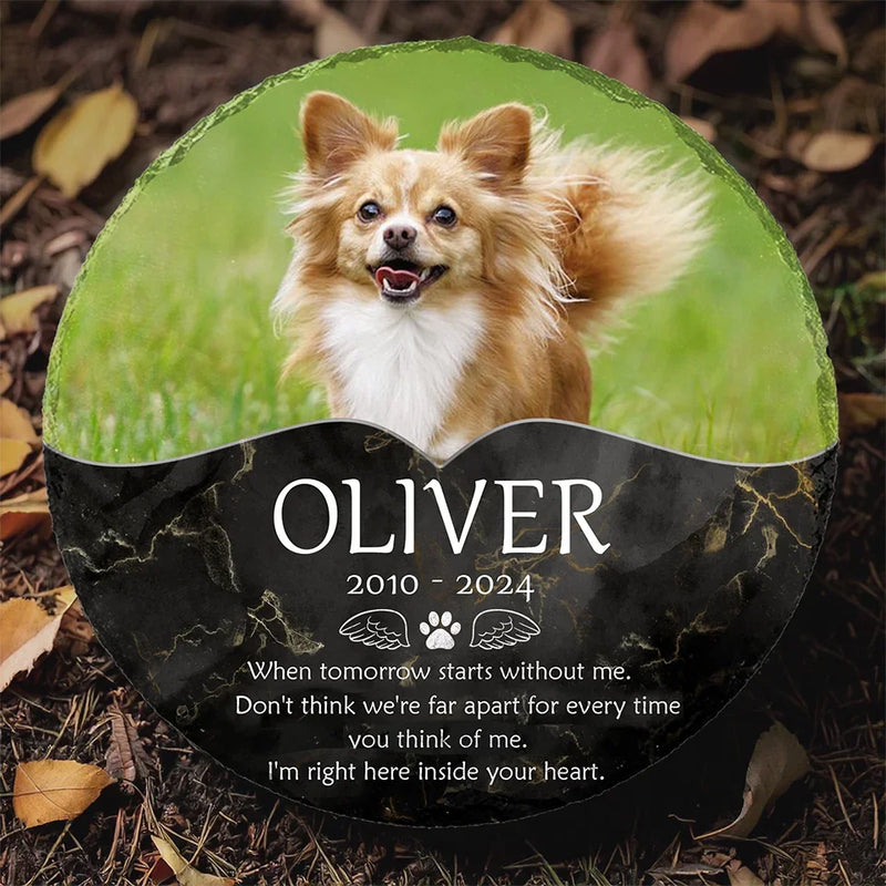 Custom Pet Photo Memorial Gifts - Personalized Stone With Stand