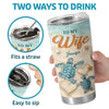Two Turtles, One Heart - Couple Personalized Custom Tumbler - Gift For Husband Wife, Anniversary