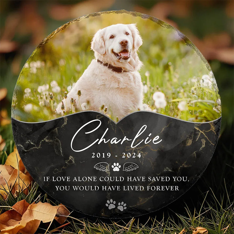 Custom Photo You Would Have Lived Forever - Memorial Personalized Custom Round Shaped Stone With Stand - Sympathy Gift For Pet Owners, Pet Lovers