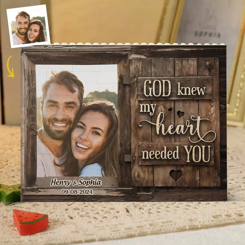 Custom Photo All Of Me Loves All Of You - Couple Personalized Custom Horizontal Rectangle Shaped Building Brick Blocks - Gift For Husband Wife, Anniversary