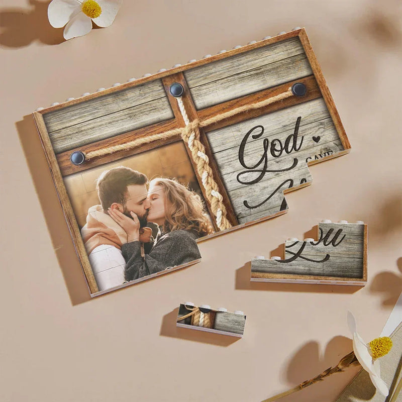 Custom Photo God Gave Me You Couple Gifts - Personalized Building Brick Blocks