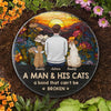 Just A Girl And Her Cat, A Bond That Can't Be Broken  - Memorial Personalized Custom Round Shaped Stone With Stand - Sympathy Gift For Pet Owners, Pet Lovers