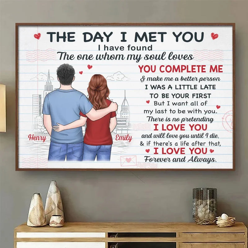 You Complete Me - Couple Personalized Custom Horizontal Poster - Gift For Husband Wife, Anniversary