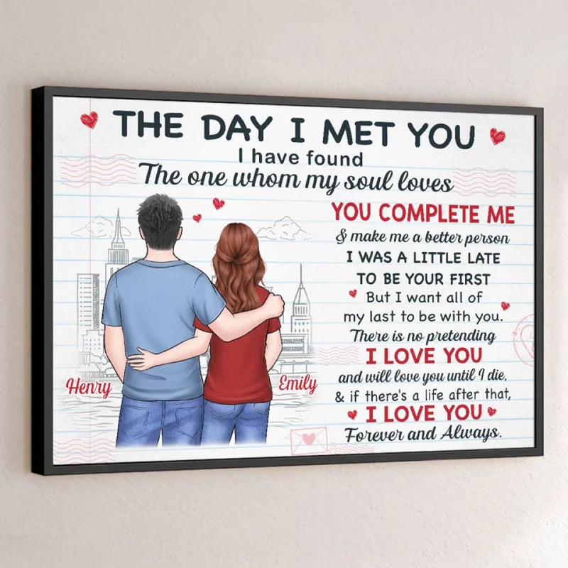 You Complete Me - Couple Personalized Custom Horizontal Poster - Gift For Husband Wife, Anniversary