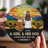 Just A Girl And Her Dog, A Bond That Can't Be Broken  - Memorial Personalized Custom Round Shaped Stone With Stand - Sympathy Gift For Pet Owners, Pet Lovers
