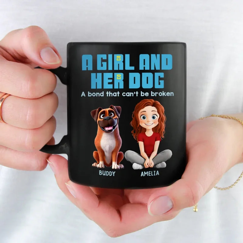 Pawsitively In Love - Dog Personalized Custom Black Mug - Gift For Pet Owners, Pet Lovers