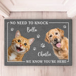 Custom Pet Photo No Need to Knock Decor - Personalized Doormat