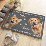 Custom Pet Photo No Need to Knock Decor - Personalized Doormat