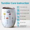 First Mum, Now Nanny - Family Personalized Custom Wine Tumbler - Gift For Mom, Grandma