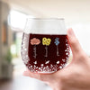 Together, We Are A Garden Of Love - Family Personalized Custom Wine Glass - Gift For Mom, Daughter