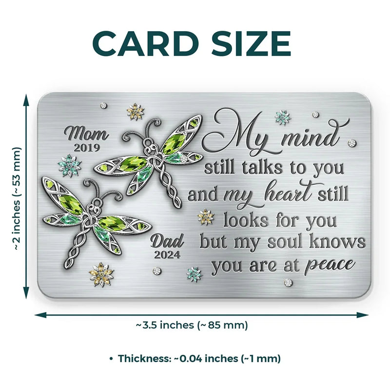 Custom Memorial Mom Dad Gifts - Personalized Aluminum Wallet Card
