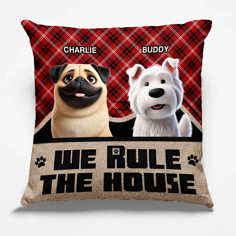 This Home Is Run By Paws And Wagging Tails - Dog Personalized Custom Pillow - Gift For Pet Owners, Pet Lovers