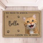 Custom Pet Photo No Need to Knock Decor - Personalized Doormat