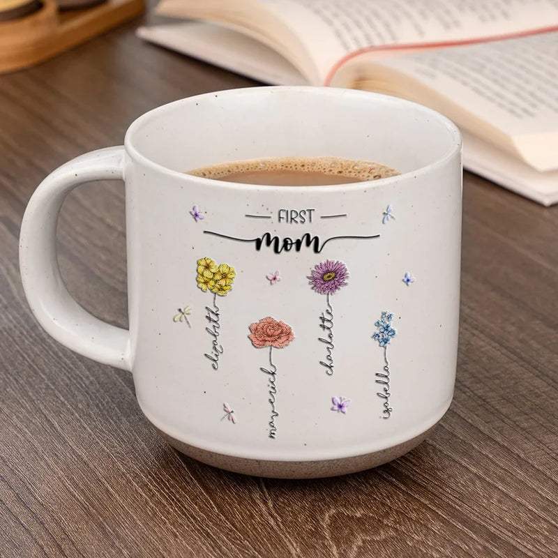 First Mom, Now Grandma - Family Personalized Custom Printed Pottery Mug - Gift For Mom, Grandma