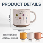 First Mom Now Grandma Flower Gift - Pottery Mug