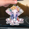 Grandma’s Love Stands Tall And Unwavering, Just Like An Elephant - Family Personalized Custom Car Ornament - Acrylic Custom Shaped - Gift For Mom, Grandma