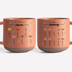 First Mom Now Grandma Flower Gift - Pottery Mug