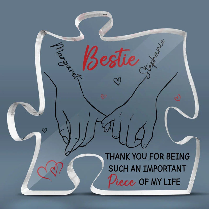 Custom Name Bestie Gifts for Best Friend - Personalized Shaped Acrylic Plaque