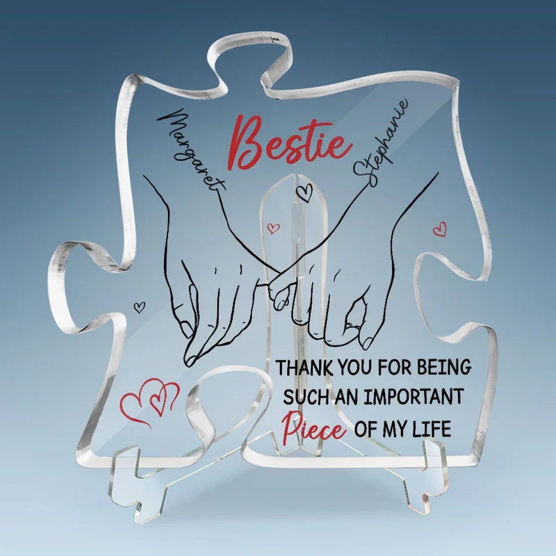Custom Name Bestie Gifts for Best Friend - Personalized Shaped Acrylic Plaque