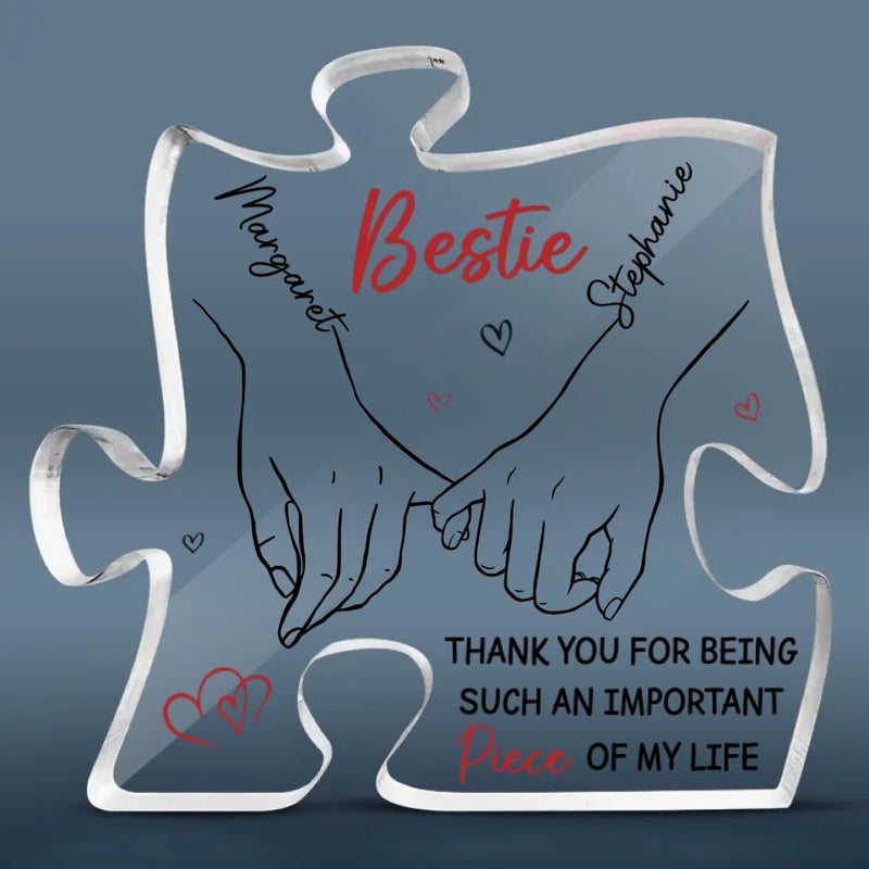 Custom Name Bestie Gifts for Best Friend - Personalized Shaped Acrylic Plaque
