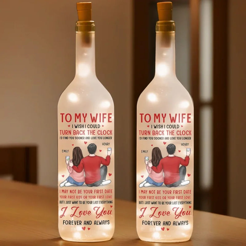 I Love You Forever And Always - Couple Personalized Custom Bottle Lamp - Gift For Husband Wife, Anniversary