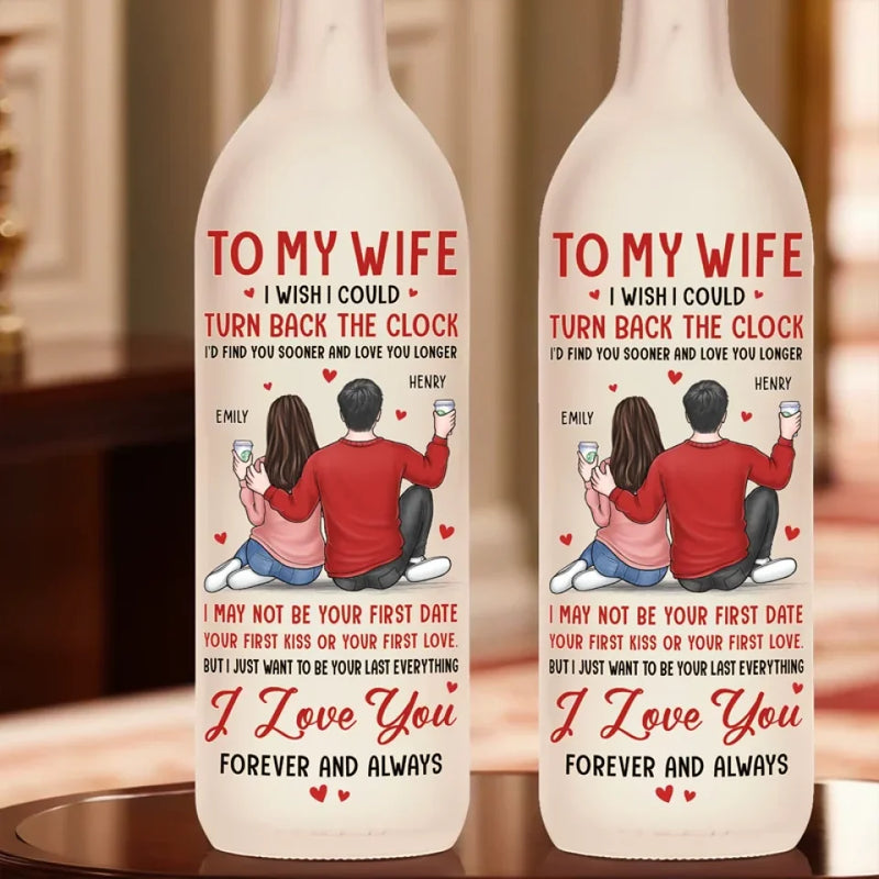 I Love You Forever And Always - Couple Personalized Custom Bottle Lamp - Gift For Husband Wife, Anniversary