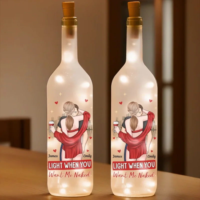 Custom Name Funny Naughty Couple Gifts - Personalized Bottle Lamp