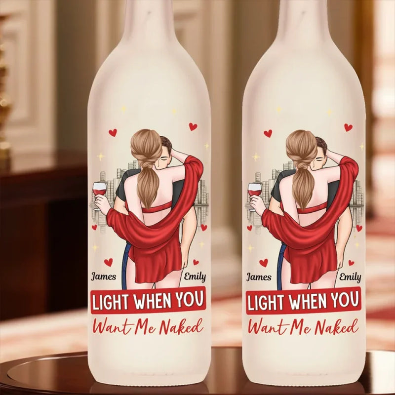 You Make My Heart Smile - Couple Personalized Custom Bottle Lamp - Gift For Husband Wife, Anniversary