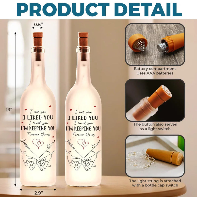 Custom Name Romantic Couple Gifts - Personalized Bottle Lamp