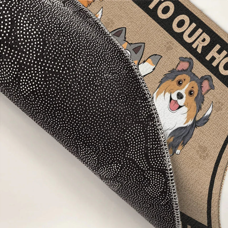 Owned By Us, Rented By Humans - Dog & Cat Personalized Custom Home Decor Decorative Mat - House Warming Gift For Pet Owners, Pet Lovers