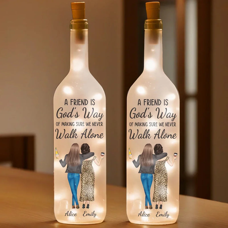 You And Me, Unbreakable - Bestie Personalized Custom Bottle Lamp - Gift For Best Friends, BFF, Sisters