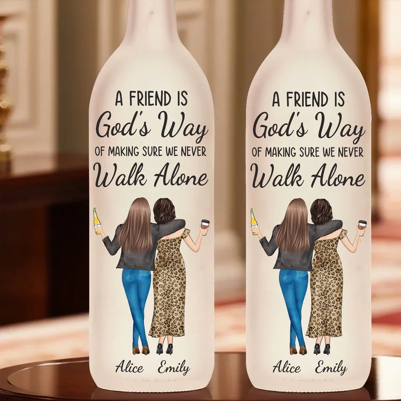 You And Me, Unbreakable - Bestie Personalized Custom Bottle Lamp - Gift For Best Friends, BFF, Sisters