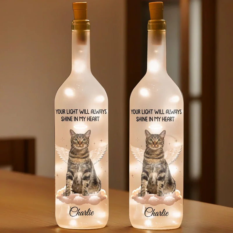 Custom Photo Gone From My Life, But Never From My Heart - Memorial Personalized Custom Bottle Lamp - Sympathy Gift For Pet Owners, Pet Lovers