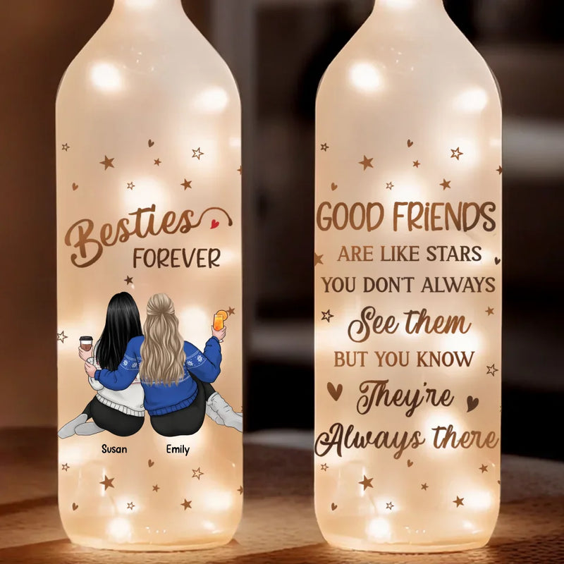 Laughter, Love, And Endless Memories - Bestie Personalized Custom Bottle Lamp - Gift For Best Friends, BFF, Sisters