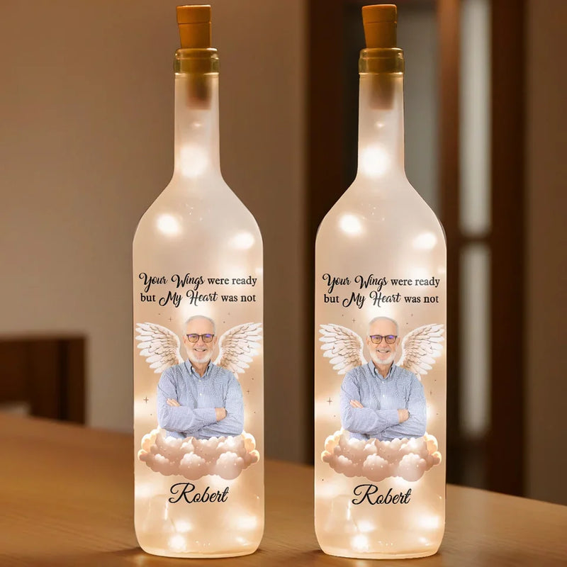 Custom Photo Memorial Angel Gifts - Personalized Bottle Lamp