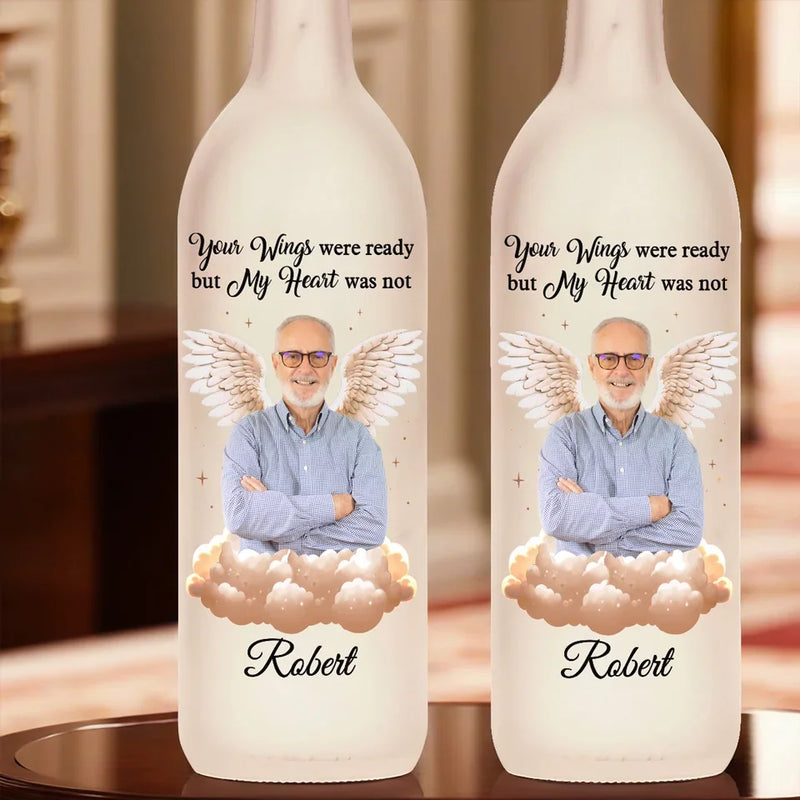 Custom Photo Memorial Angel Gifts - Personalized Bottle Lamp